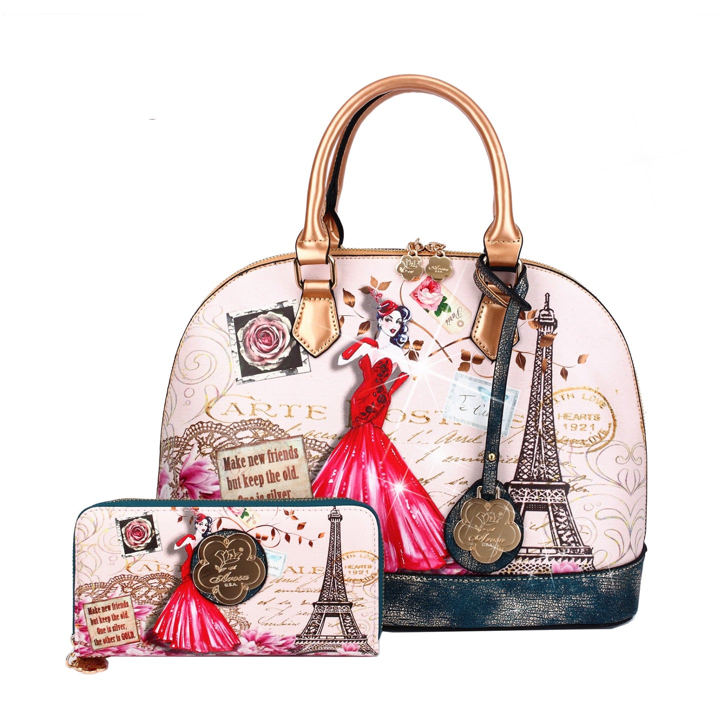 Lady Luck Vintage Scratch & Stain Resistant Top-Handle Bag