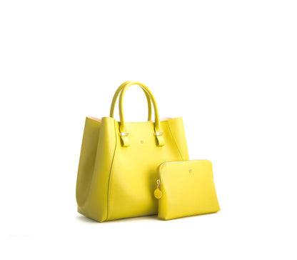 Jane - Lemon Yellow Vegan Leather Satchel