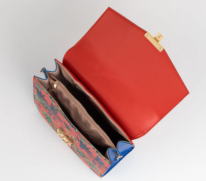 SIMONE - Red Print Vegan Leather Handbag