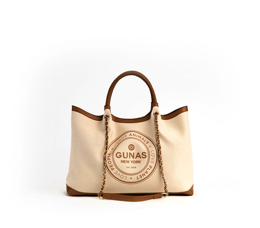 RUTH - Tan Vegan Canvas Tote