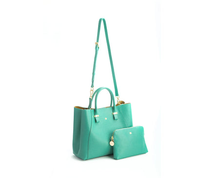 Jane Tiffany Blue Vegan Leather Satchel